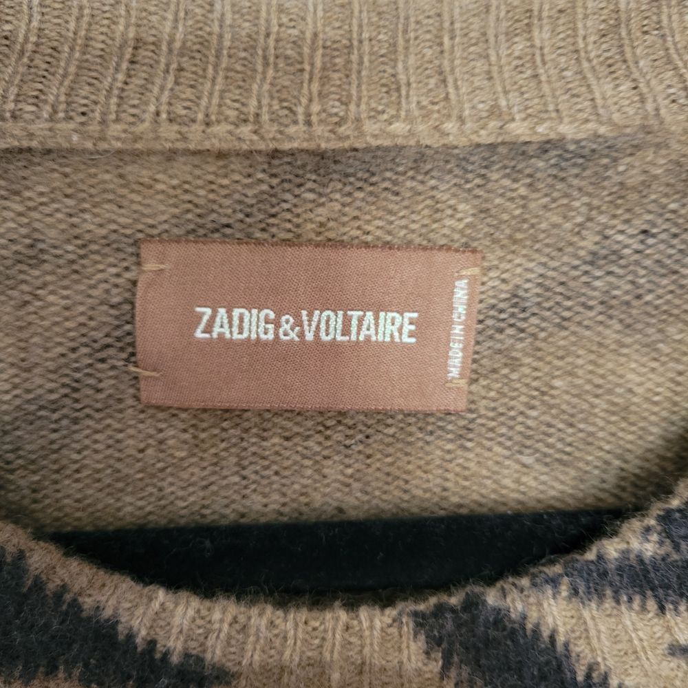 Zadig & Voltaire Tan and Black Tiger-Print Crewneck Sweater - Picture 8 of 10